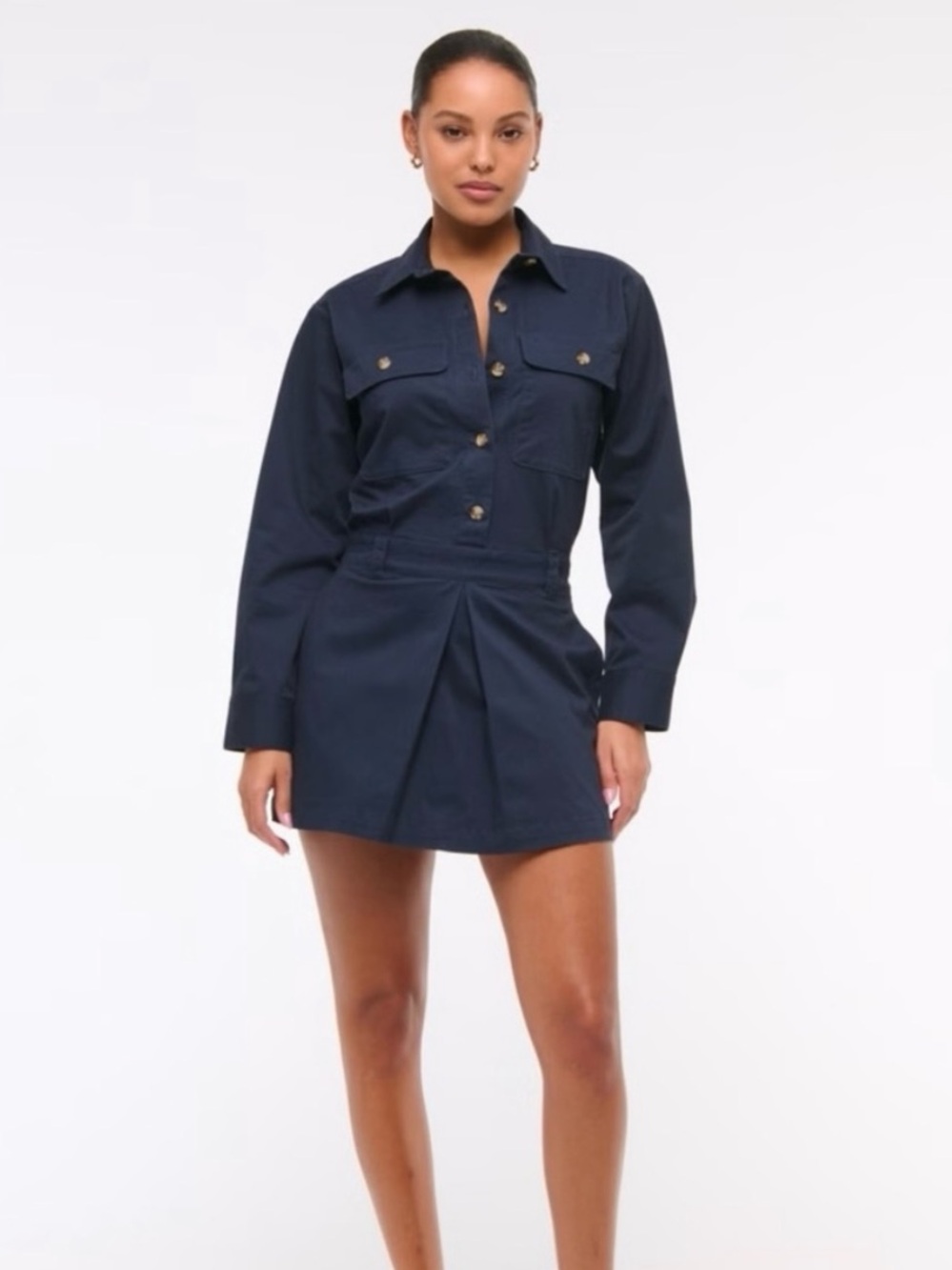 Abercrombie & Fitch Utility Skort Dress in Dark Indigo - Picture 5 of 7